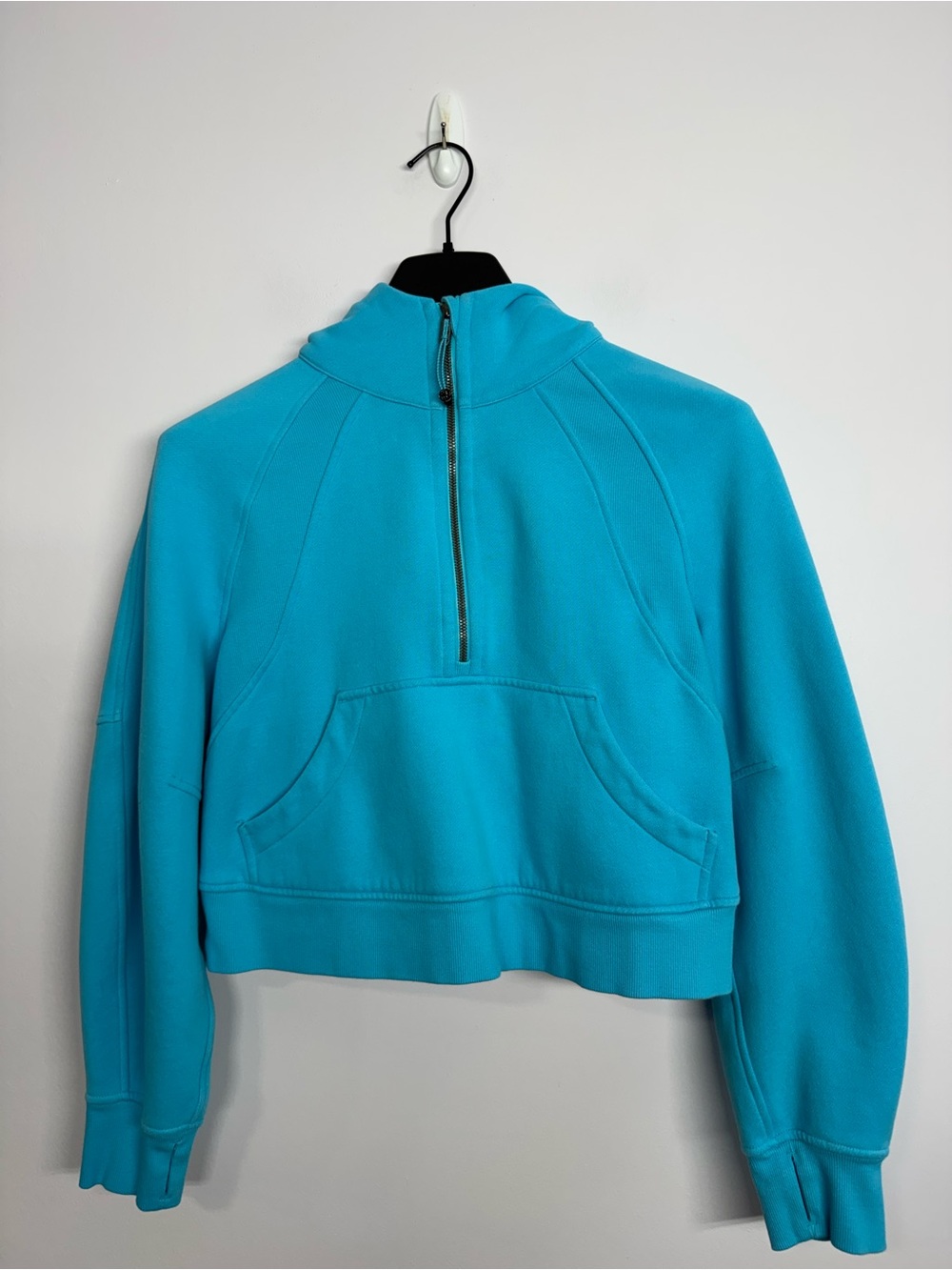19: Lululemon Scuba Oversized Half-Zip Hoodie Electric Turquoise Size XS/S